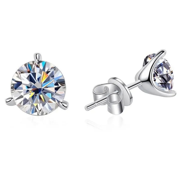 Jewelry Certified 2ct Tw Diamond Moissanite Round Martini Stud